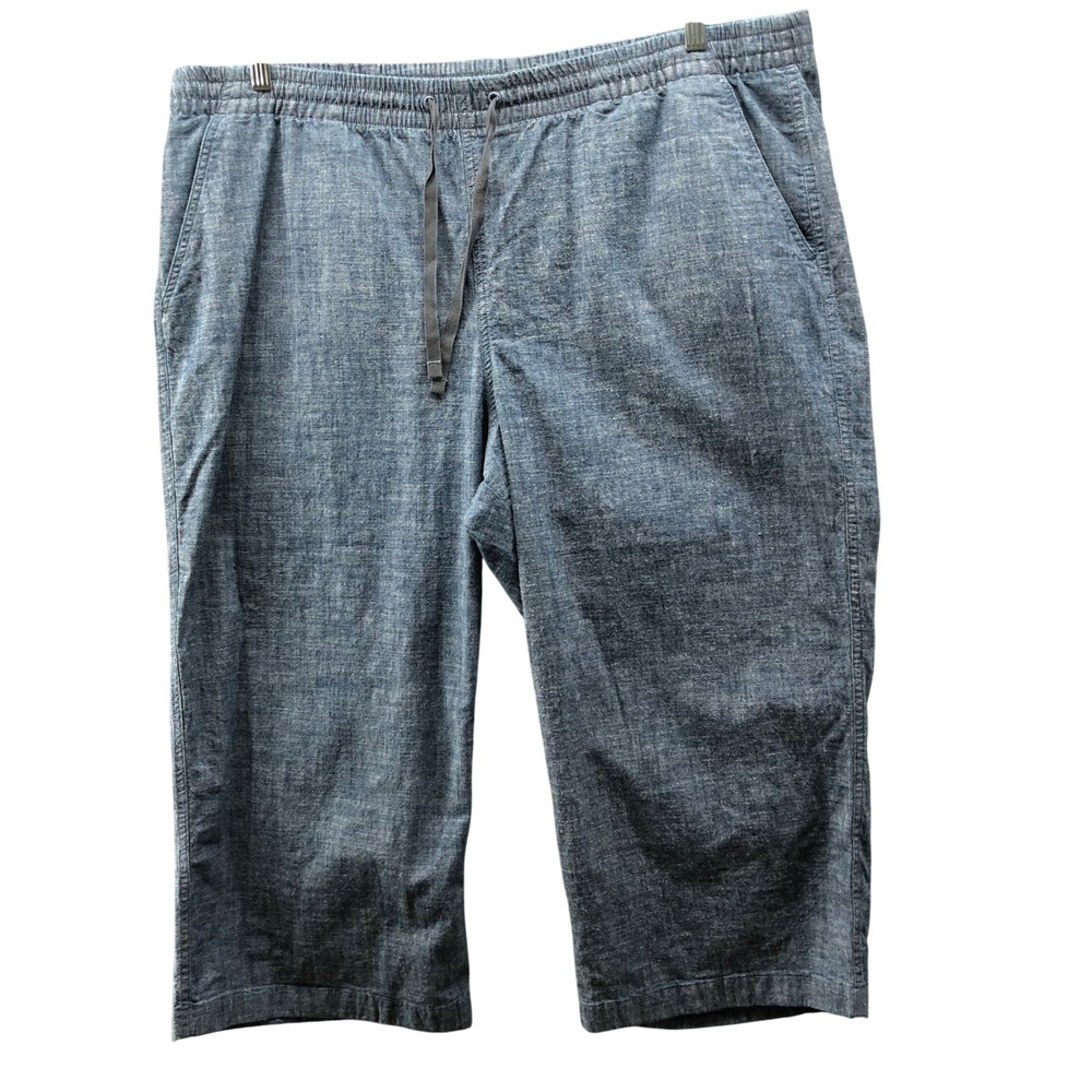 LL Bean Favorite Fit Pull On Crop Pants Womens 22W Blue Lightweight Pull On